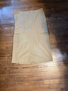 Universal Thread Tan Cargo Maxi Skirt with Flap Pockets